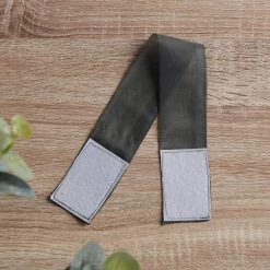 HLC.ME Sheer French Door Curtains - Charcoal Grey - Set Of 2 Faux Linen Curtains