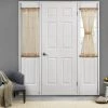 HLC.ME Faux Linen Curtains Sheer French Door Curtains - Antique Taupe - Set Of 2