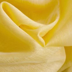 HLC.ME Sheer Grommet Curtain Panels - Bright Yellow - Set Of 2 Sheer Curtains