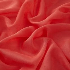 HLC.ME Sheer Grommet Curtain Panels - Coral Pink - Set Of 2