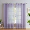 HLC.ME Sheer Grommet Curtain Panels - Light Purple - Set Of 2