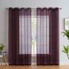 HLC.ME Sheer Grommet Curtain Panels - Plum - Set Of 2 Sheer Curtains 2 HLC.ME Sheer Grommet Curtain Panels - Plum - Set Of 2 Sheer Curtains
