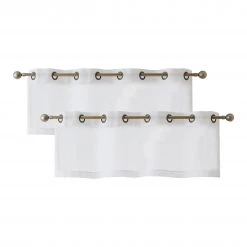 HLC.ME Lucento Sheer Grommet Valance - White - Set Of 2