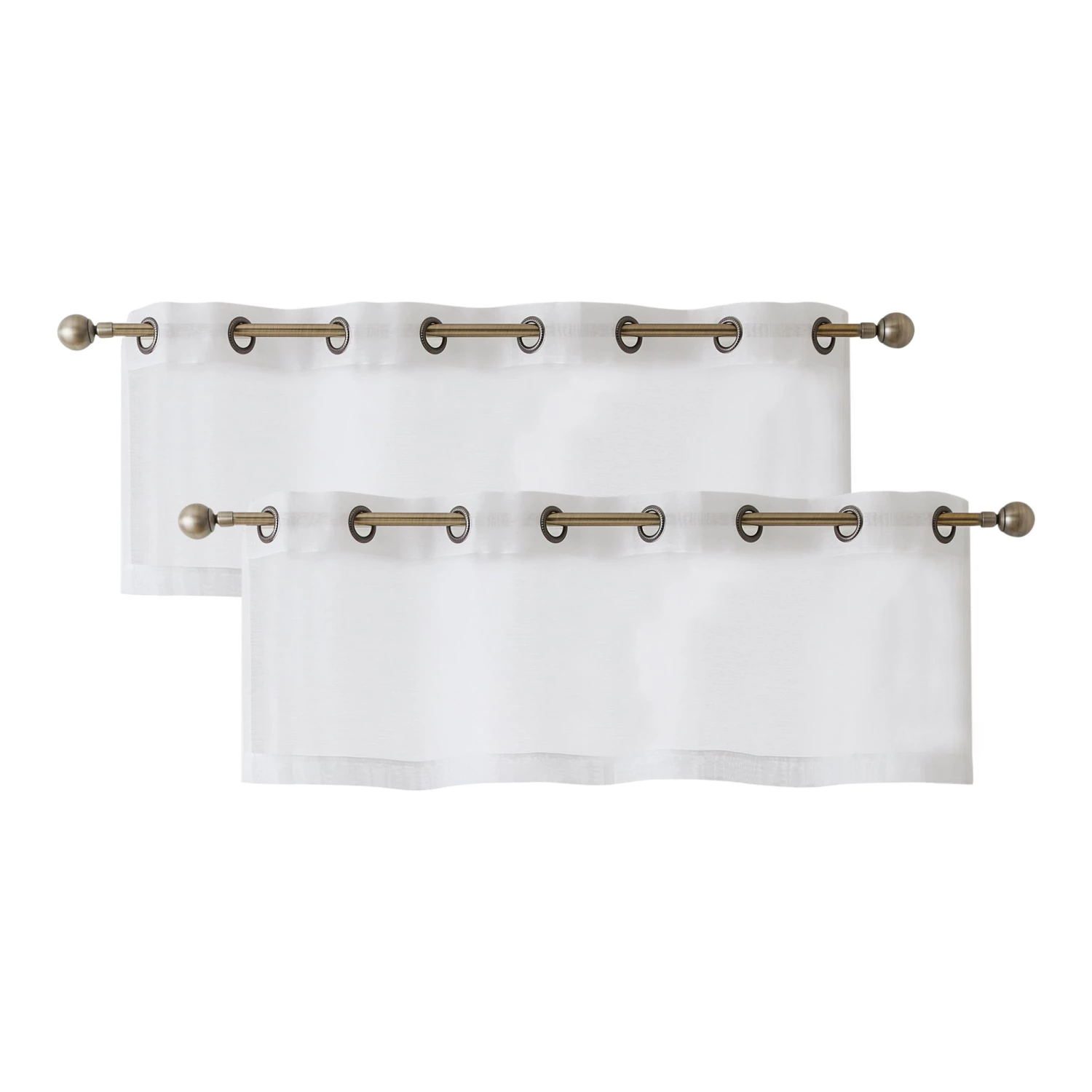 HLC.ME Lucento Sheer Grommet Valance - White - Set Of 2 3 HLC.ME Lucento Sheer Grommet Valance - White - Set Of 2