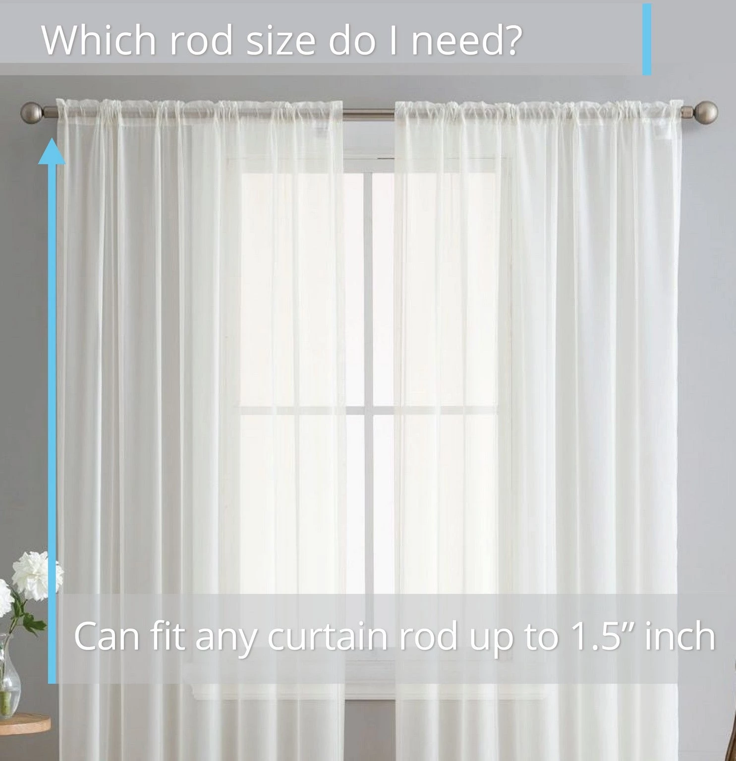 HLC.ME Lucento Sheer Rod Pocket Curtain Panels - Ivory - Set Of 2 4 HLC.ME Lucento Sheer Rod Pocket Curtain Panels - Ivory - Set Of 2