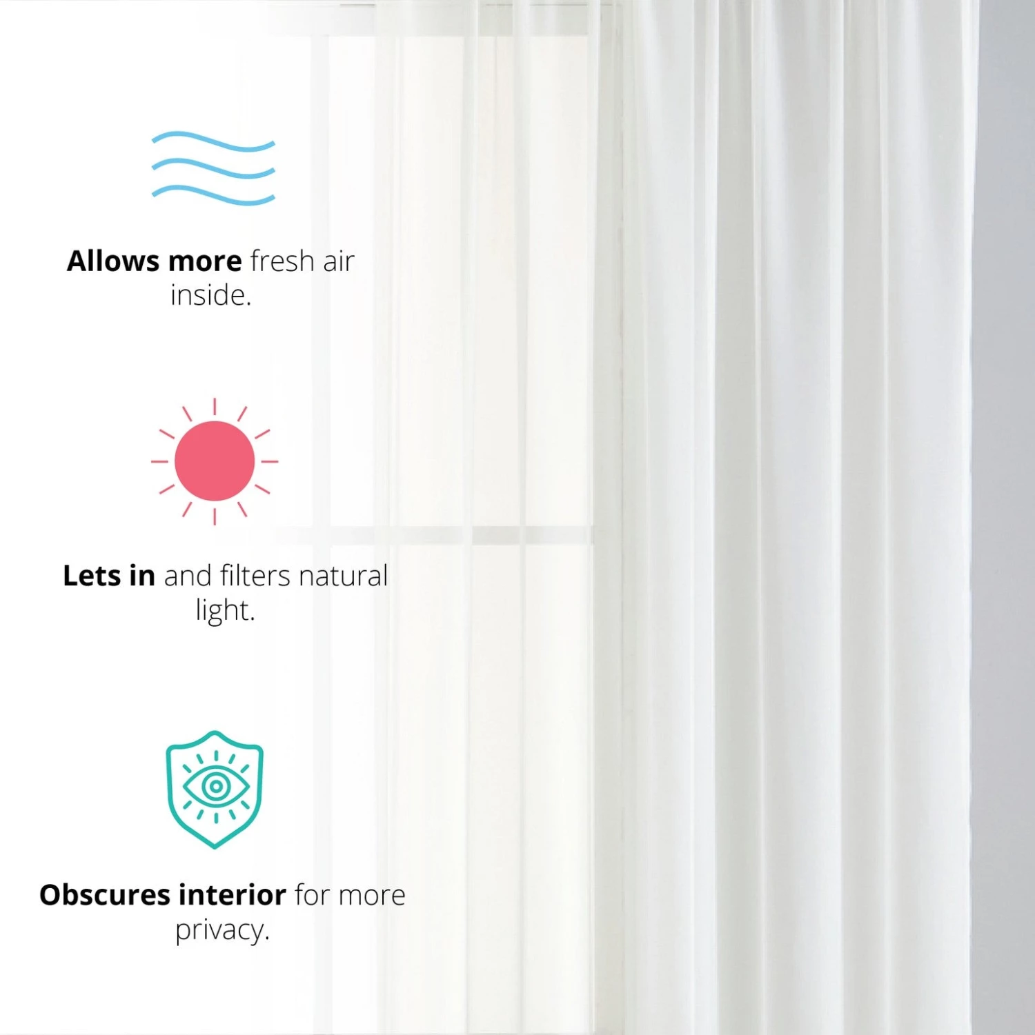 HLC.ME Lucento Sheer Rod Pocket Curtain Panels - Ivory - Set Of 2 5 HLC.ME Lucento Sheer Rod Pocket Curtain Panels - Ivory - Set Of 2