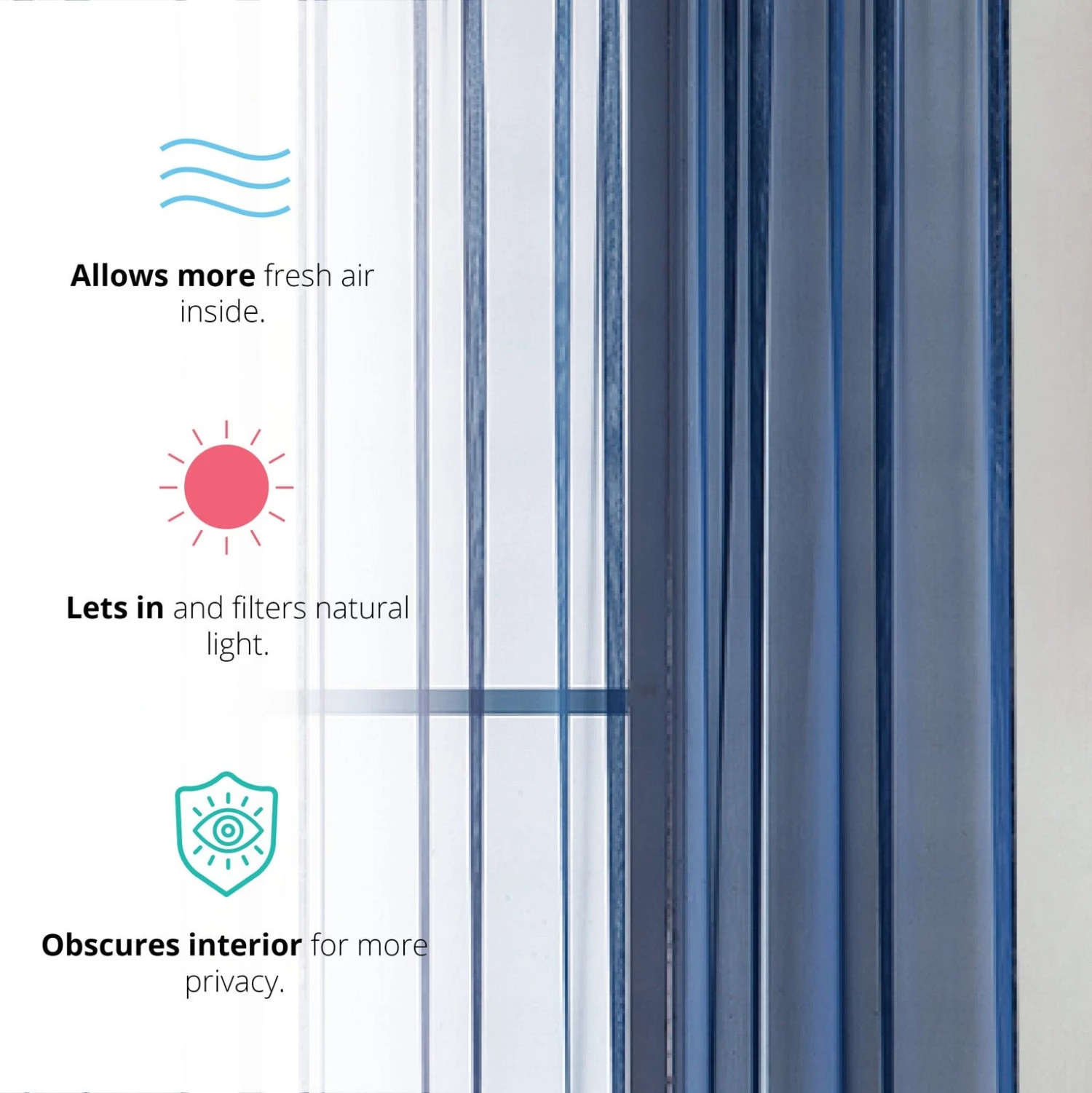 HLC.ME Lucento Sheer Rod Pocket Curtain Panels - Navy Blue - Set Of 2 5 HLC.ME Lucento Sheer Rod Pocket Curtain Panels - Navy Blue - Set Of 2