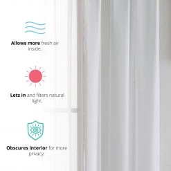 HLC.ME Lucento Sheer Rod Pocket Curtain Panels - Silver - Set Of 2 Sheer Curtains