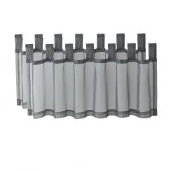 HLC.ME Faux Linen Curtains Sheer Tab Top Window Valance - Charcoal Grey