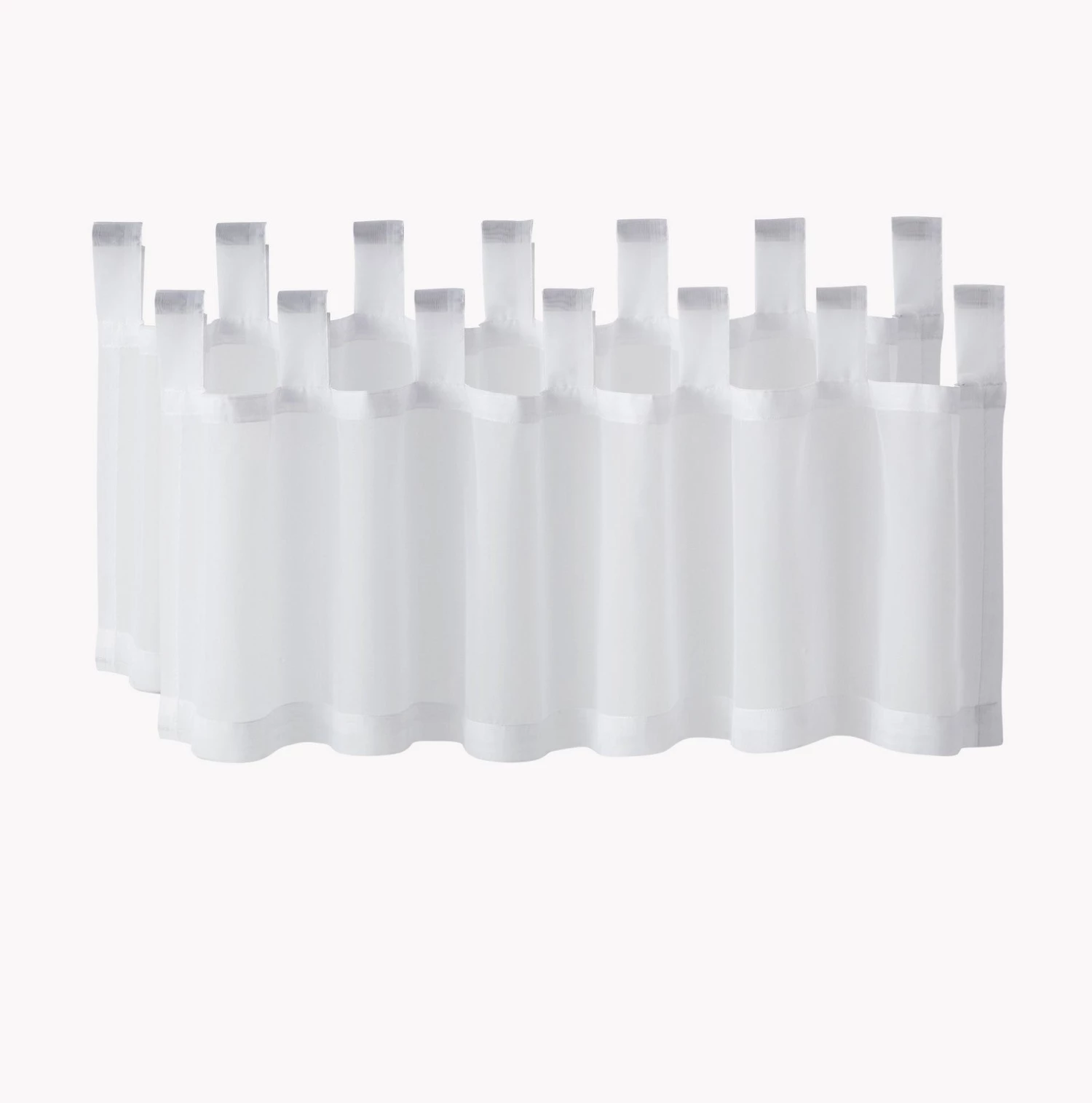 HLC.ME Sheer Tab Top Window Valance - White 5 HLC.ME Sheer Tab Top Window Valance - White