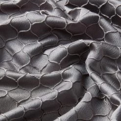 HLC.ME Siena Geometric 100% Blackout Grommet Curtains - Charcoal - Set Of 2 Blackout Curtains