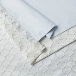 HLC.ME Siena Geometric 100% Blackout Grommet Curtains - Ivory - Set Of 2