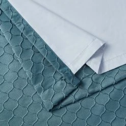 HLC.ME Siena Geometric 100% Blackout Grommet Curtains - Teal - Set Of 2 14 HLC.ME Siena Geometric 100% Blackout Grommet Curtains - Teal - Set Of 2