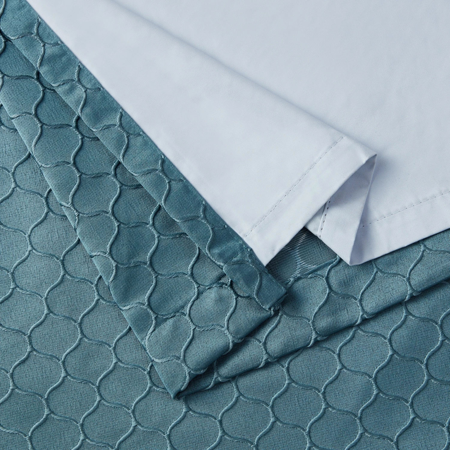 HLC.ME Siena Geometric 100% Blackout Grommet Curtains - Teal - Set Of 2 7 HLC.ME Siena Geometric 100% Blackout Grommet Curtains - Teal - Set Of 2