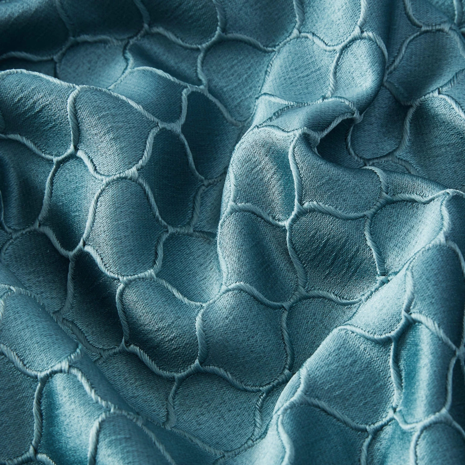 HLC.ME Siena Geometric 100% Blackout Grommet Curtains - Teal - Set Of 2 8 HLC.ME Siena Geometric 100% Blackout Grommet Curtains - Teal - Set Of 2