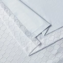 HLC.ME Blackout Curtains Siena Geometric 100% Blackout Grommet Curtains - White - Set Of 2 14 HLC.ME Blackout Curtains Siena Geometric 100% Blackout Grommet Curtains - White - Set Of 2