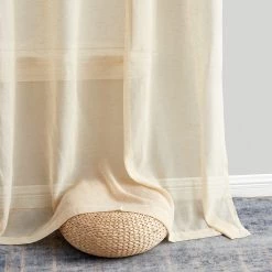 HLC.ME Sierra Linen Sheer Grommet Curtain Panels - Beige - Set Of 2 14 HLC.ME Sierra Linen Sheer Grommet Curtain Panels - Beige - Set Of 2