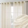 HLC.ME Sheer Curtains Sierra Linen Sheer Grommet Curtain Panels - Cream - Set Of 2 1 HLC.ME Sheer Curtains Sierra Linen Sheer Grommet Curtain Panels - Cream - Set Of 2