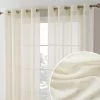 HLC.ME Sheer Curtains Sierra Linen Sheer Grommet Curtain Panels - Ivory - Set Of 2
