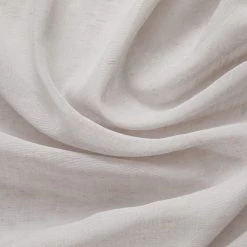 HLC.ME Sierra Linen Sheer Grommet Curtain Panels - Light Grey - Set Of 2