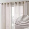 HLC.ME Sierra Linen Sheer Grommet Curtain Panels - Light Grey - Set Of 2 2 HLC.ME Sierra Linen Sheer Grommet Curtain Panels - Light Grey - Set Of 2