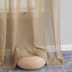 HLC.ME Sierra Linen Sheer Grommet Curtain Panels - Taupe - Set Of 2 14 HLC.ME Sierra Linen Sheer Grommet Curtain Panels - Taupe - Set Of 2