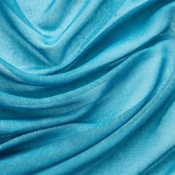 HLC.ME Sheer Curtains Sierra Linen Sheer Grommet Curtain Panels - Teal Blue - Set Of 2