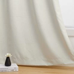 HLC.ME Blackout Curtains Taylor Floral Blackout Grommet Curtain Panels - Beige - Set Of 2 13 HLC.ME Blackout Curtains Taylor Floral Blackout Grommet Curtain Panels - Beige - Set Of 2