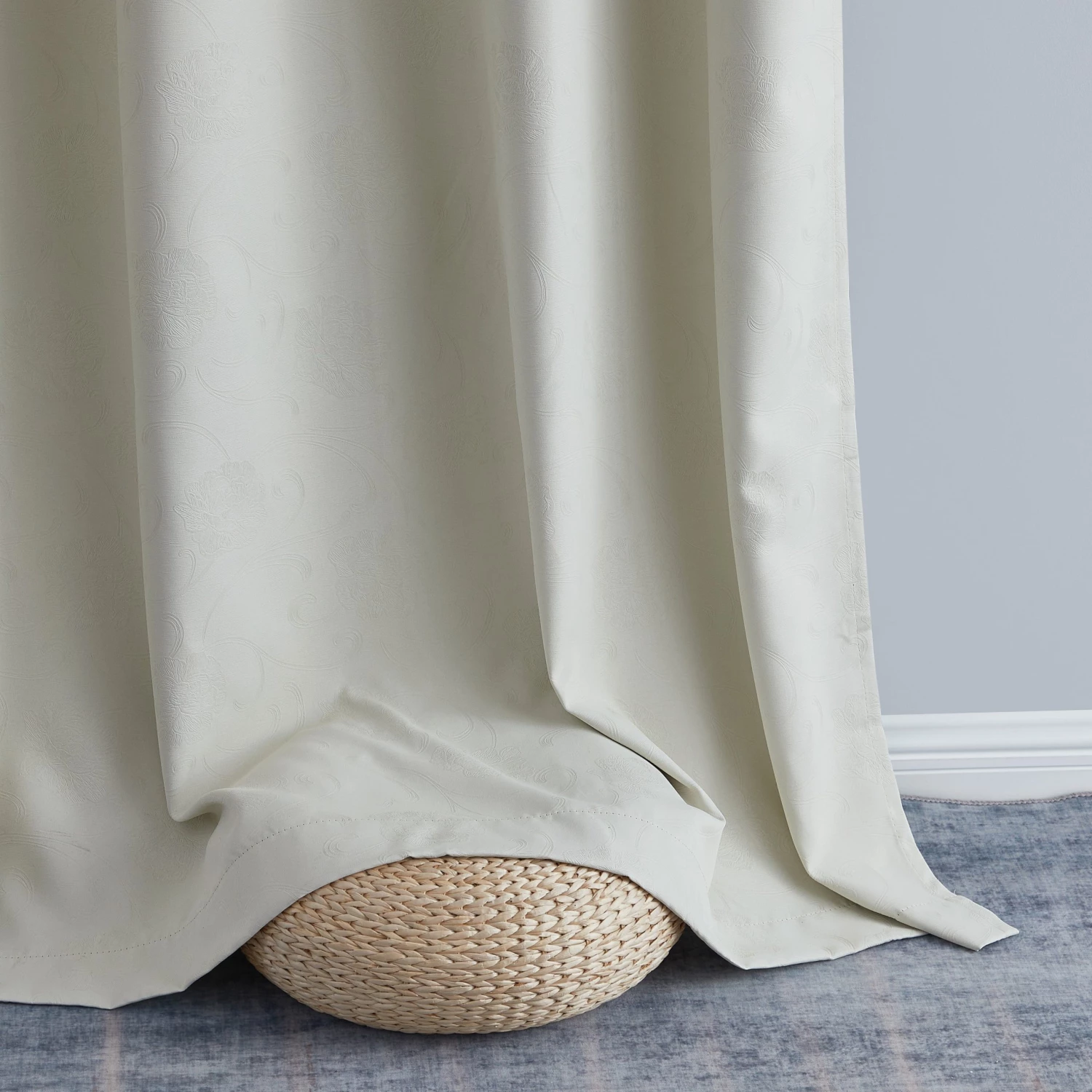 HLC.ME Blackout Curtains Taylor Floral Blackout Grommet Curtain Panels - Beige - Set Of 2 10 HLC.ME Blackout Curtains Taylor Floral Blackout Grommet Curtain Panels - Beige - Set Of 2