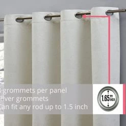 HLC.ME Blackout Curtains Taylor Floral Blackout Grommet Curtain Panels - Beige - Set Of 2 15 HLC.ME Blackout Curtains Taylor Floral Blackout Grommet Curtain Panels - Beige - Set Of 2