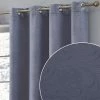 HLC.ME Taylor Floral Blackout Grommet Curtain Panels - Charcoal Grey - Set Of 2