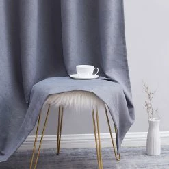 HLC.ME Taylor Floral Blackout Grommet Curtain Panels - Charcoal Grey - Set Of 2