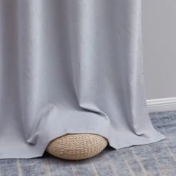 HLC.ME Blackout Curtains Taylor Floral Blackout Grommet Curtain Panels - Light Grey - Set Of 2 18 HLC.ME Blackout Curtains Taylor Floral Blackout Grommet Curtain Panels - Light Grey - Set Of 2