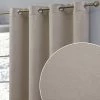 HLC.ME Taylor Floral Blackout Grommet Curtain Panels - Taupe - Set Of 2 Blackout Curtains