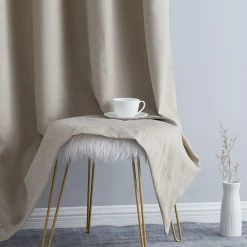 HLC.ME Taylor Floral Blackout Grommet Curtain Panels - Taupe - Set Of 2 Blackout Curtains