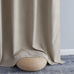 HLC.ME Taylor Floral Blackout Grommet Curtain Panels - Taupe - Set Of 2 Blackout Curtains