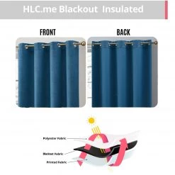 HLC.ME Taylor Floral Blackout Grommet Curtain Panels - Teal Blue - Set Of 2 19 HLC.ME Taylor Floral Blackout Grommet Curtain Panels - Teal Blue - Set Of 2