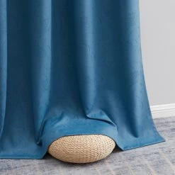 HLC.ME Taylor Floral Blackout Grommet Curtain Panels - Teal Blue - Set Of 2 18 HLC.ME Taylor Floral Blackout Grommet Curtain Panels - Teal Blue - Set Of 2