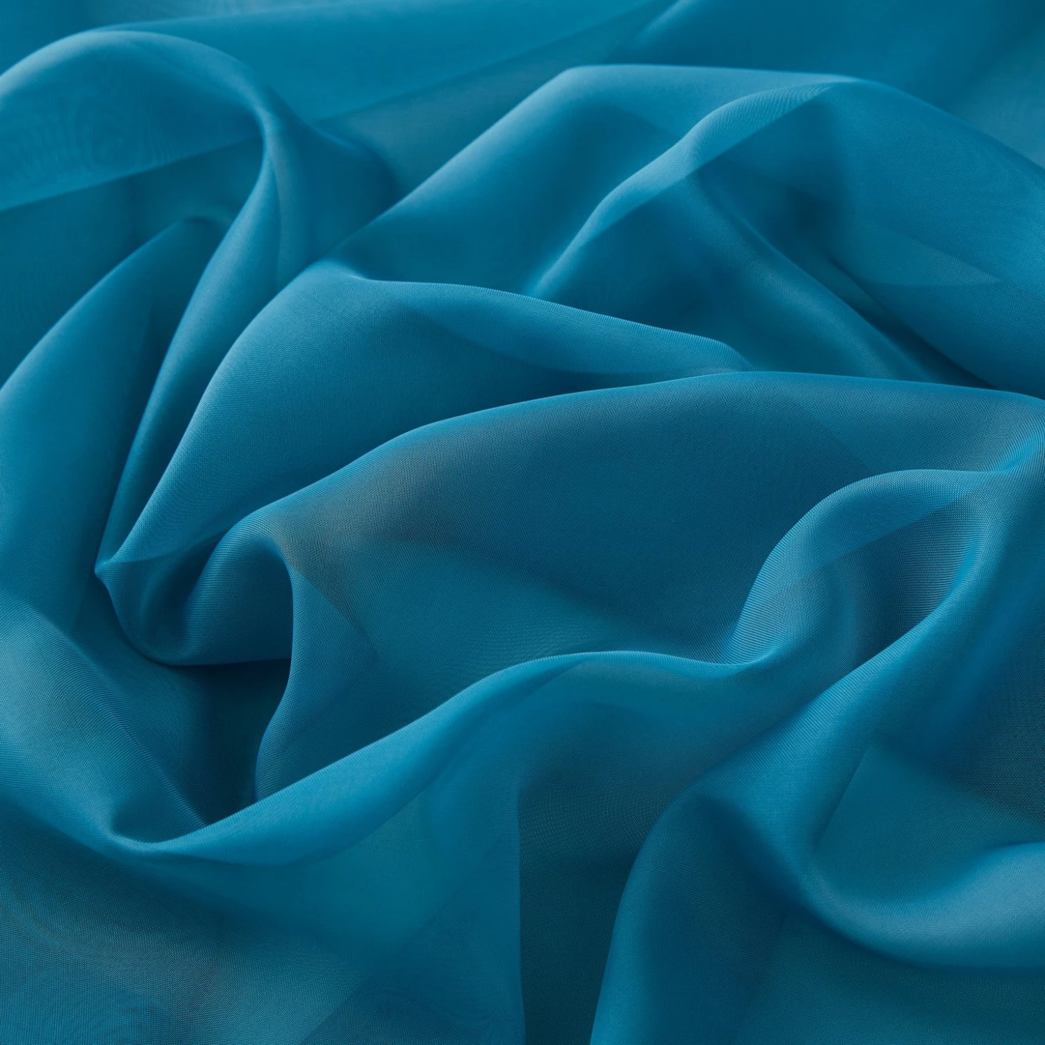 HLC.ME Lucento Sheer Rod Pocket Curtain Panels - Teal Blue - Set Of 2 4 HLC.ME Lucento Sheer Rod Pocket Curtain Panels - Teal Blue - Set Of 2