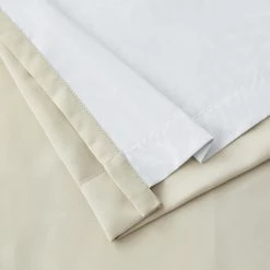 HLC.ME Dakota 100% Blackout Grommet Curtain Panels - Beige - Set Of 2 Blackout Curtains