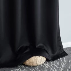 HLC.ME Hamilton 100% Blackout Curtain Panels - Black - Set Of 2 16 HLC.ME Hamilton 100% Blackout Curtain Panels - Black - Set Of 2