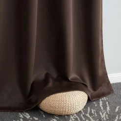 HLC.ME Blackout Curtains Dakota 100% Blackout Grommet Curtain Panels - Chocolate Brown - Set Of 2 9 HLC.ME Blackout Curtains Dakota 100% Blackout Grommet Curtain Panels - Chocolate Brown - Set Of 2
