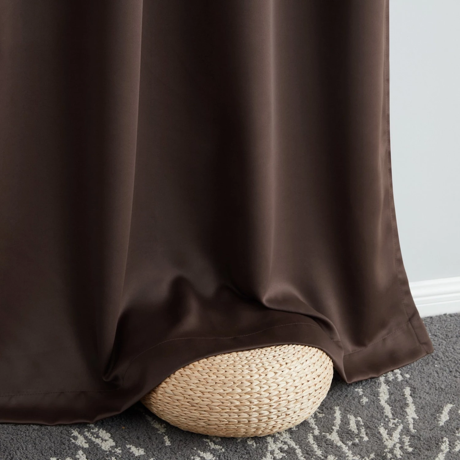 HLC.ME Blackout Curtains Dakota 100% Blackout Grommet Curtain Panels - Chocolate Brown - Set Of 2 5 HLC.ME Blackout Curtains Dakota 100% Blackout Grommet Curtain Panels - Chocolate Brown - Set Of 2