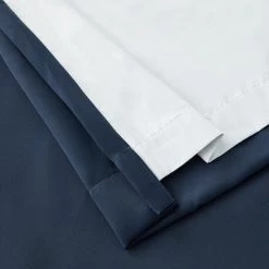 HLC.ME Blackout Curtains Dakota 100% Blackout Grommet Curtain Panels - Navy Blue - Set Of 2