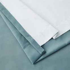 HLC.ME Faux Linen Curtains Dakota 100% Blackout Grommet Patio Door Panel - Slate Blue 13 HLC.ME Faux Linen Curtains Dakota 100% Blackout Grommet Patio Door Panel - Slate Blue