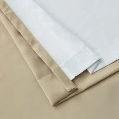 HLC.ME Dakota 100% Blackout Grommet Curtain Panels - Taupe - Set Of 2 Blackout Curtains