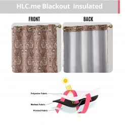 HLC.ME Blackout Curtains Paris Paisley Blackout Grommet Curtain Panels - Spice Red - Set Of 2