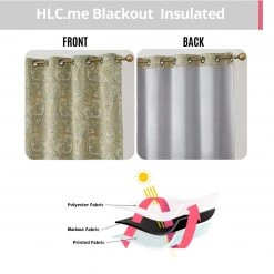 HLC.ME Blackout Curtains Paris Paisley Blackout Grommet Curtain Panels - Neutral - Set Of 2 14 HLC.ME Blackout Curtains Paris Paisley Blackout Grommet Curtain Panels - Neutral - Set Of 2