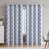 HLC.ME Blackout Curtains Arrow Print Blackout Grommet Curtain Panels - Platinum White/Navy Blue - Set Of 2