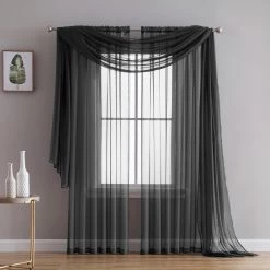 HLC.ME Lucento Sheer Window Scarf - Black 9 HLC.ME Lucento Sheer Window Scarf - Black